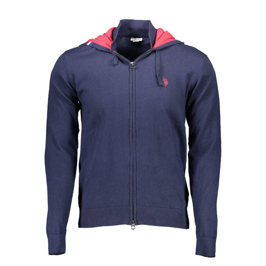 U.S. Polo Assn. Blue Cotton Cardigan with Hood