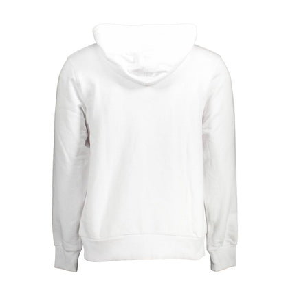 Cavalli Class White Cotton Sweater with Hood
