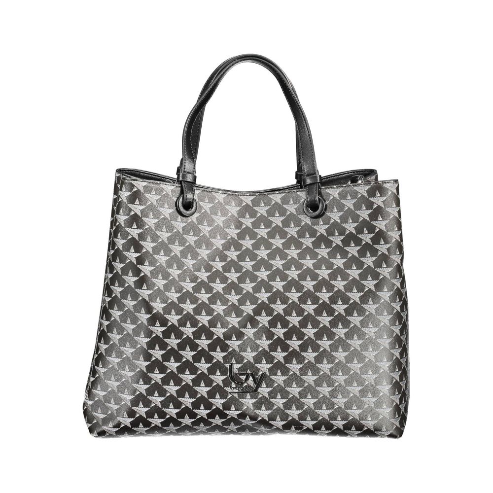 BYBLOS Black PVC Handbag: Stylish Versatility for Every Occasion