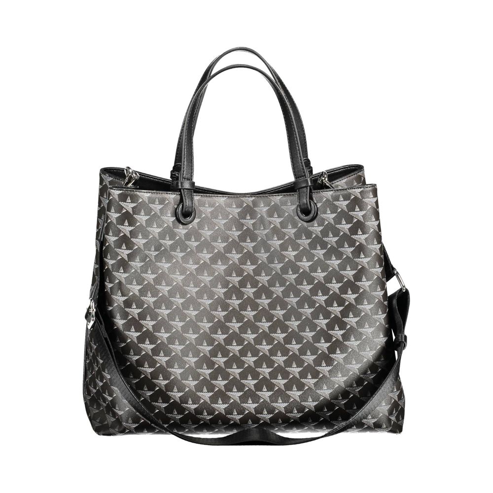 BYBLOS Black PVC Handbag: Stylish Versatility for Every Occasion