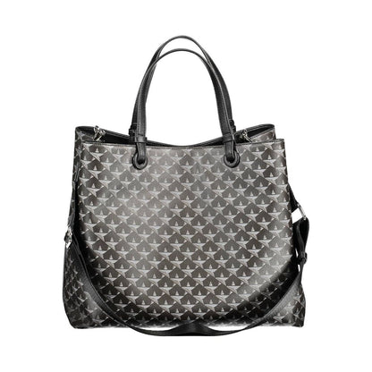 BYBLOS Black PVC Handbag: Stylish Versatility for Every Occasion