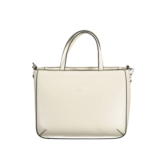 BYBLOS White PVC Handbag: Stylish Versatility