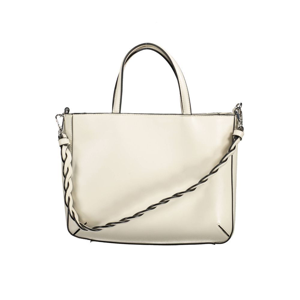 BYBLOS White PVC Handbag: Stylish Versatility
