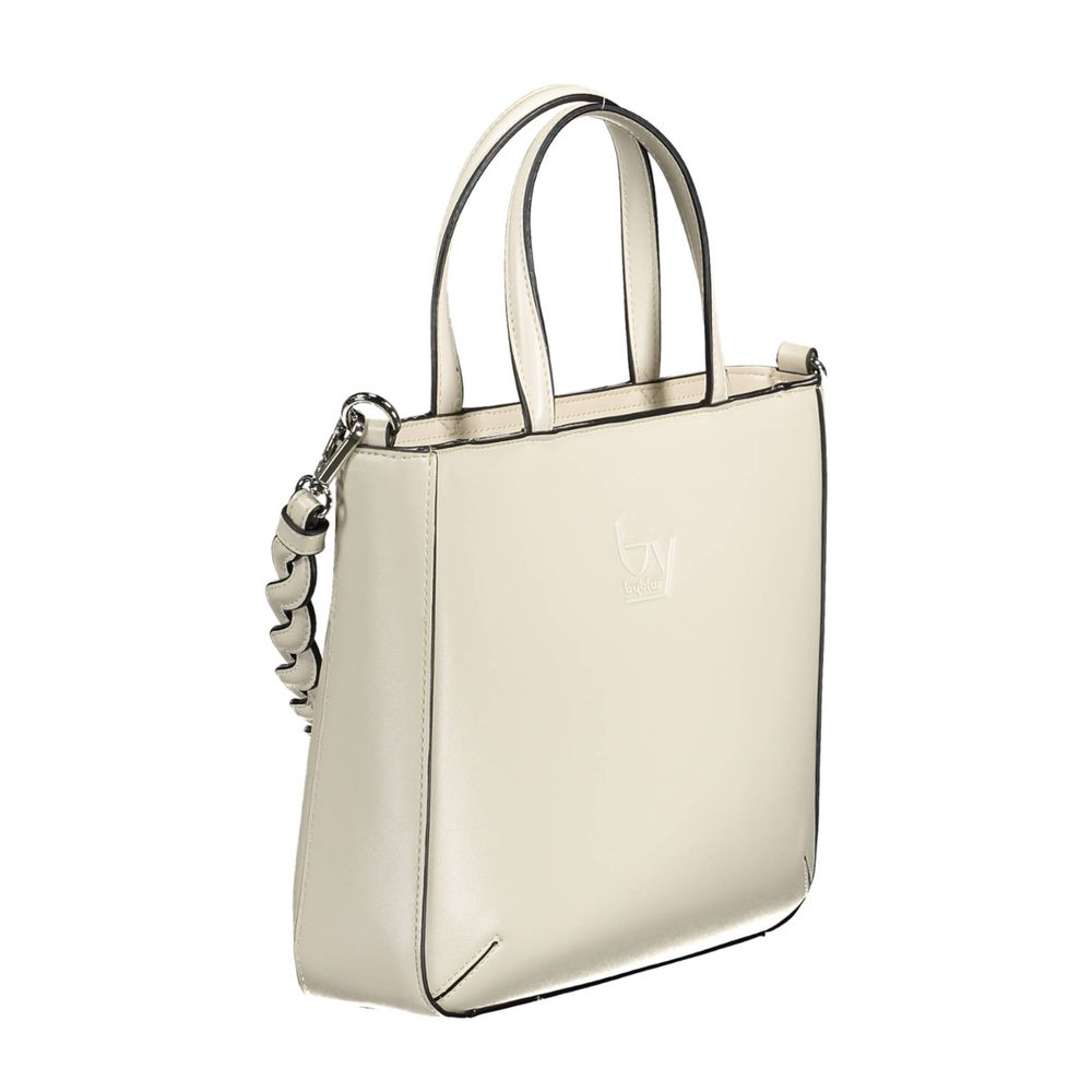 BYBLOS White PVC Handbag: Stylish Versatility
