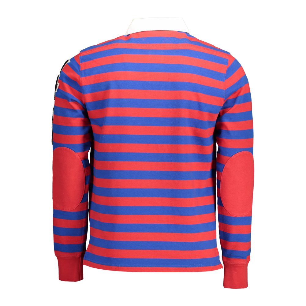 Gant Red Long-Sleeved Polo Shirt with Embroidered Details