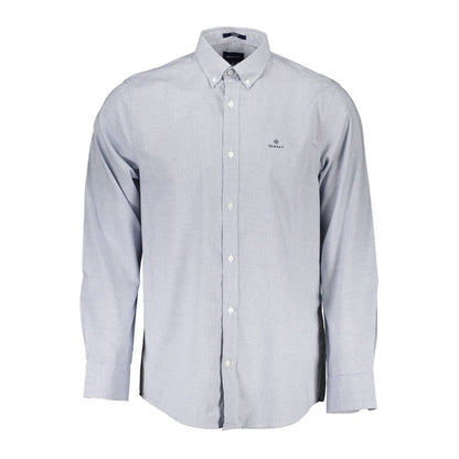 Gant Blue Cotton Shirt - Regular Fit Long Sleeve
