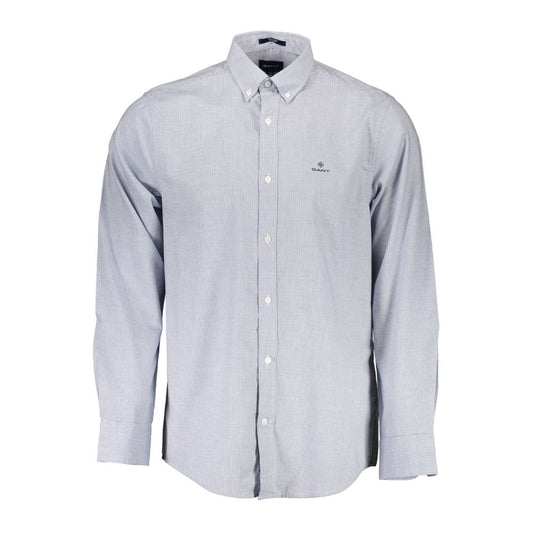 Gant Blue Cotton Shirt - Regular Fit Long Sleeve