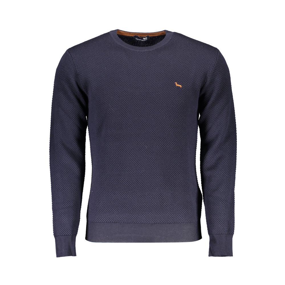 Harmont & Blaine Blue Wool Sweater with Contrasting Details