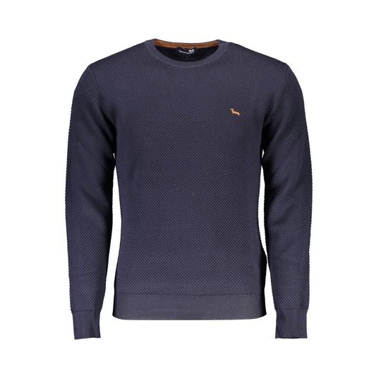 Harmont & Blaine Blue Wool Sweater with Contrasting Details