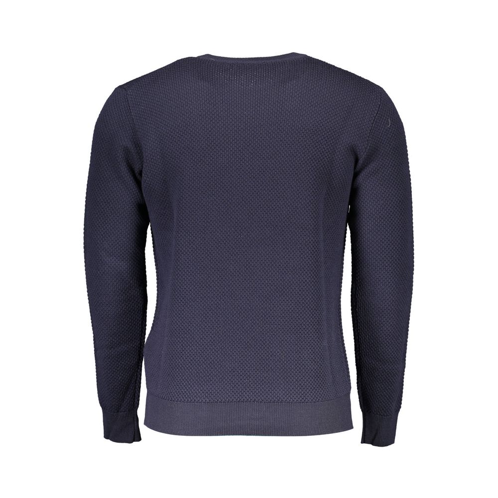 Harmont & Blaine Blue Wool Sweater with Contrasting Details