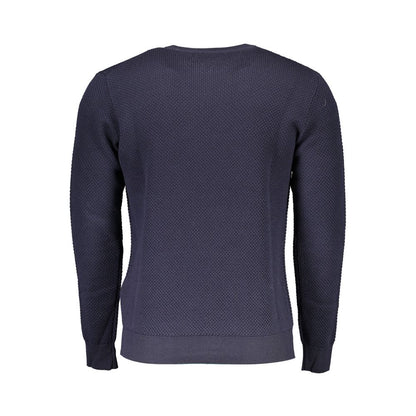 Harmont & Blaine Blue Wool Sweater with Contrasting Details