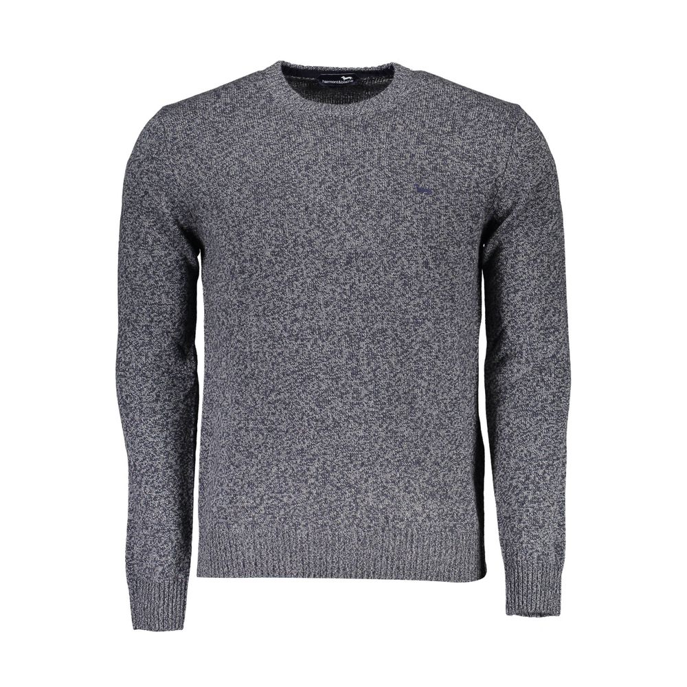 Harmont & Blaine Blue Wool Sweater with Contrasting Details