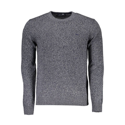 Harmont & Blaine Blue Wool Sweater with Contrasting Details