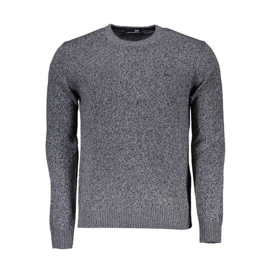 Harmont & Blaine Blue Wool Sweater with Contrasting Details