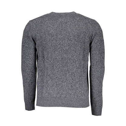 Harmont & Blaine Blue Wool Sweater with Contrasting Details