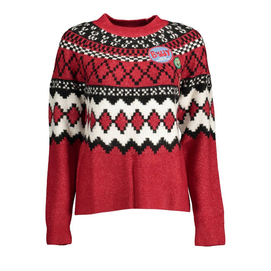 Desigual Red Polyester Sweater with High Collar