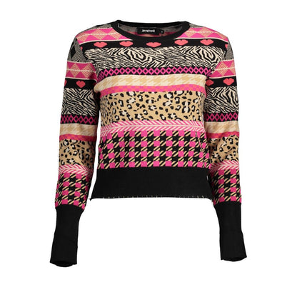 Desigual Black Polyester Sweater: Embrace Bold Style