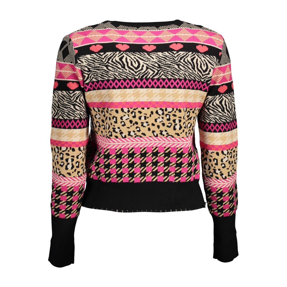 Desigual Black Polyester Sweater: Embrace Bold Style