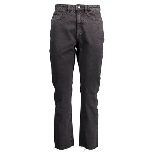 Desigual Black Cotton Jeans with Embroidery