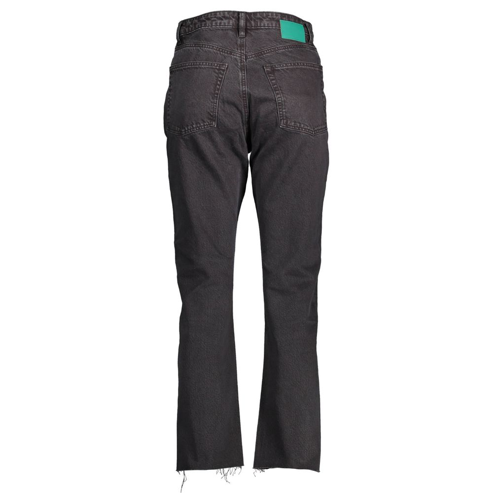 Desigual Black Cotton Jeans with Embroidery