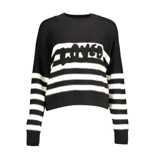Desigual Black Cotton Sweater: A Statement of Style