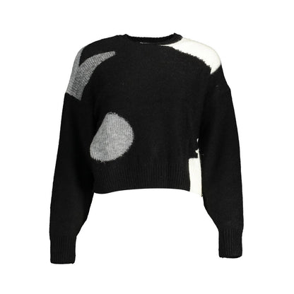 Desigual Black Polyester Sweater with Contrasting Details