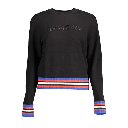 Desigual Black Polyester Sweater with Contrasting Details