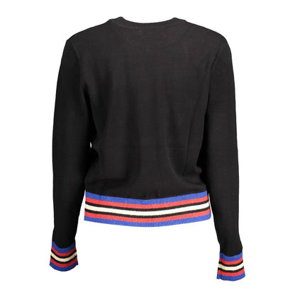 Desigual Black Polyester Sweater with Contrasting Details