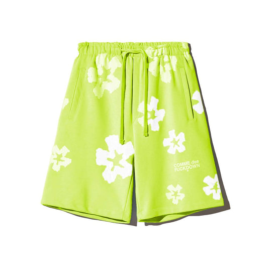 Comme Des Fuckdown Green Cotton Shorts: Urban Rebellion