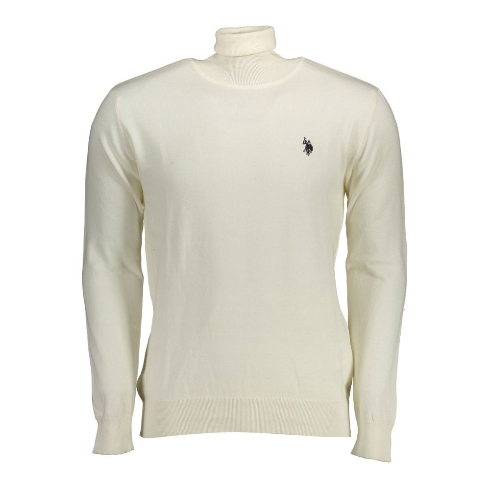 U.S. Polo Assn. White Cotton Turtleneck Sweater