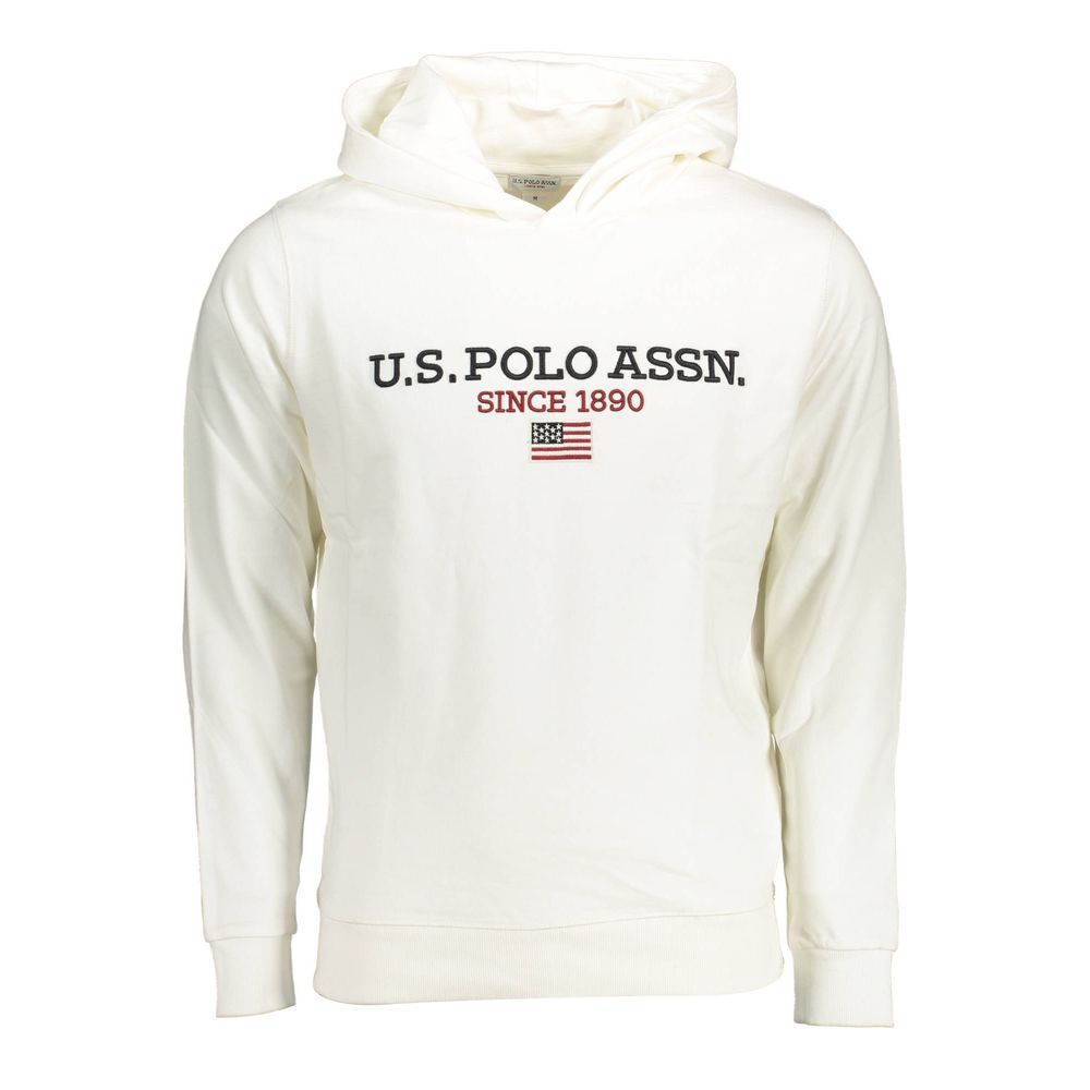 U.S. POLO ASSN. White Cotton Hoodie with Contrasting Details