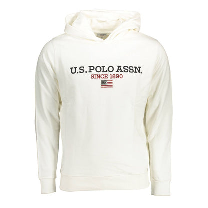 U.S. POLO ASSN. White Cotton Hoodie with Contrasting Details