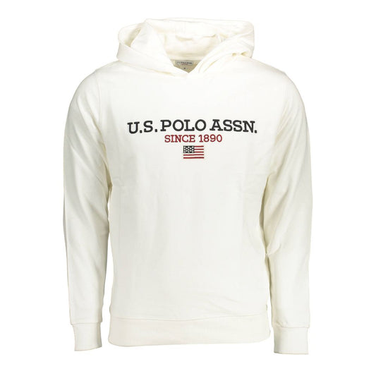 U.S. POLO ASSN. White Cotton Hoodie with Contrasting Details