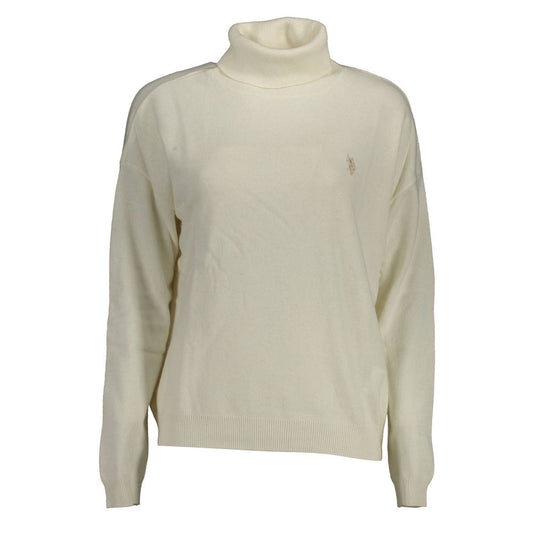 U.S. Polo Assn. White Wool Turtleneck Sweater