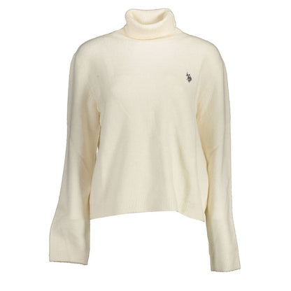 U.S. Polo Assn. White Nylon Turtleneck Sweater