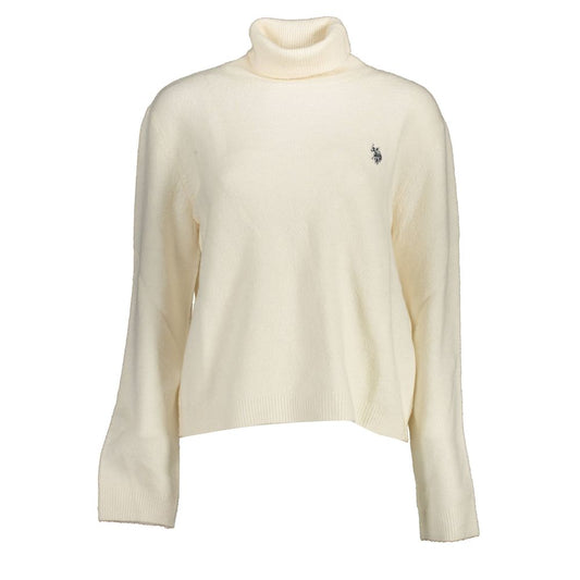 U.S. Polo Assn. White Nylon Turtleneck Sweater