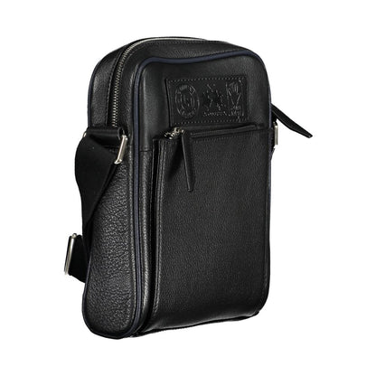 La Martina Black Leather Shoulder Bag