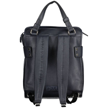 La Martina Blue Faux Leather Backpack