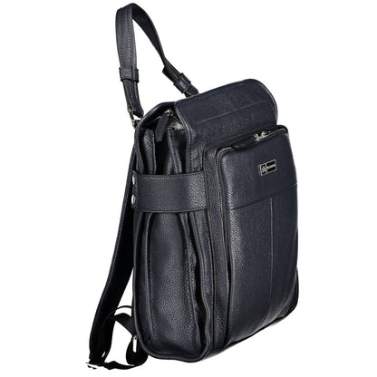 La Martina Blue Faux Leather Backpack