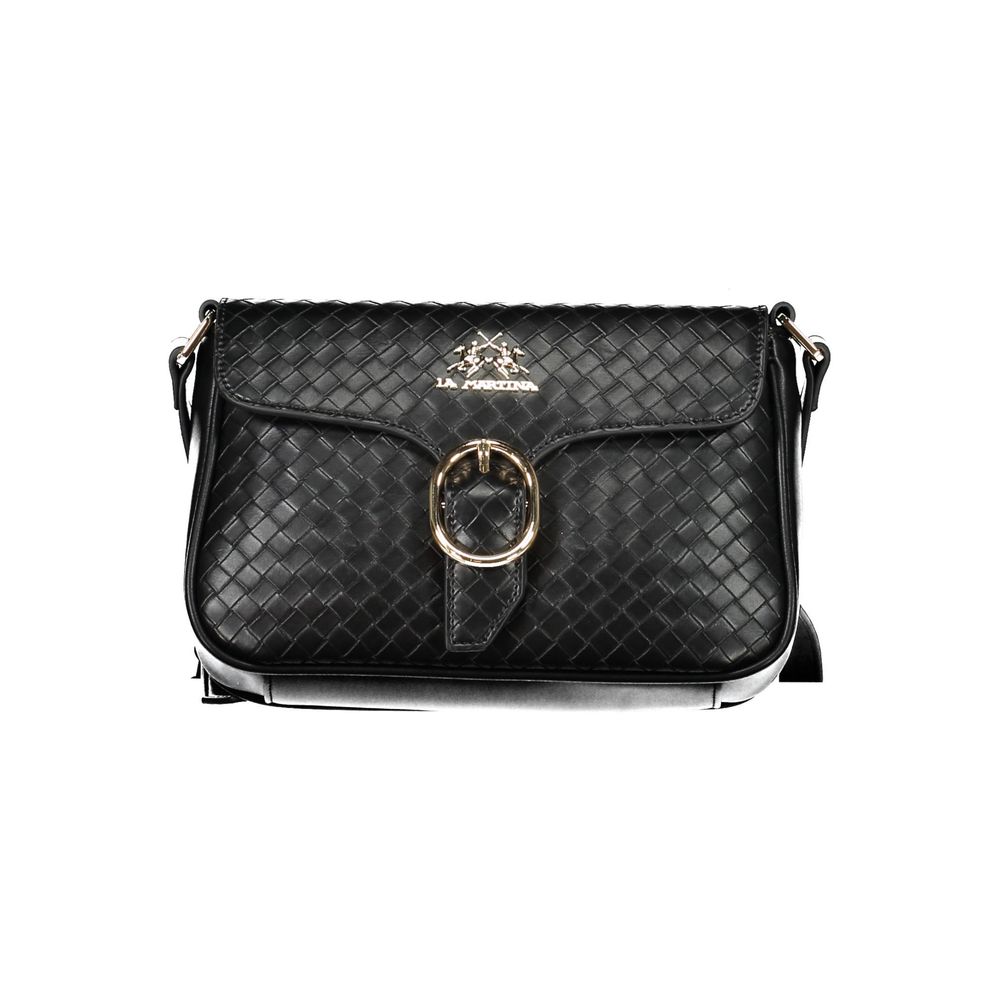 La Martina Black Leather Effect Handbag