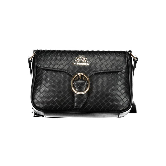 La Martina Black Leather Effect Handbag