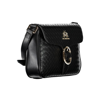 La Martina Black Leather Effect Handbag