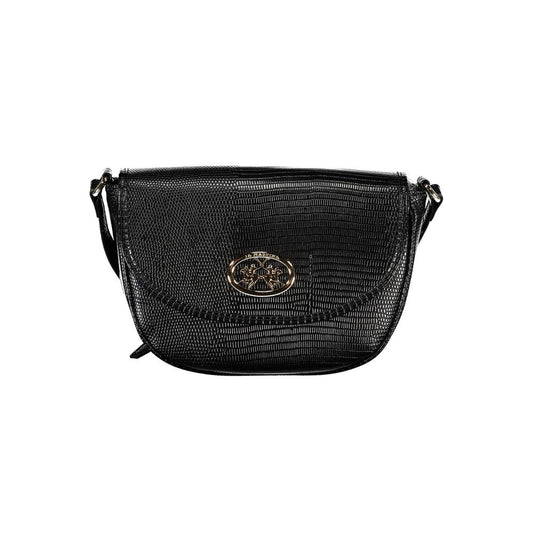 La Martina Black Leather Effect Handbag