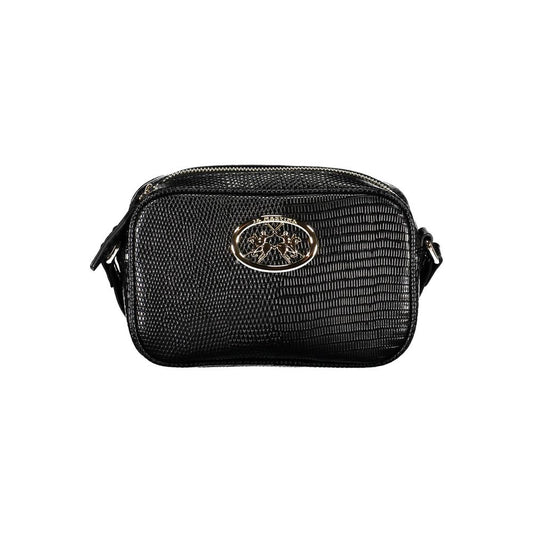La Martina Black Leather Effect Handbag - Stylish and Versatile