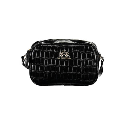 La Martina Black Faux Leather Handbag