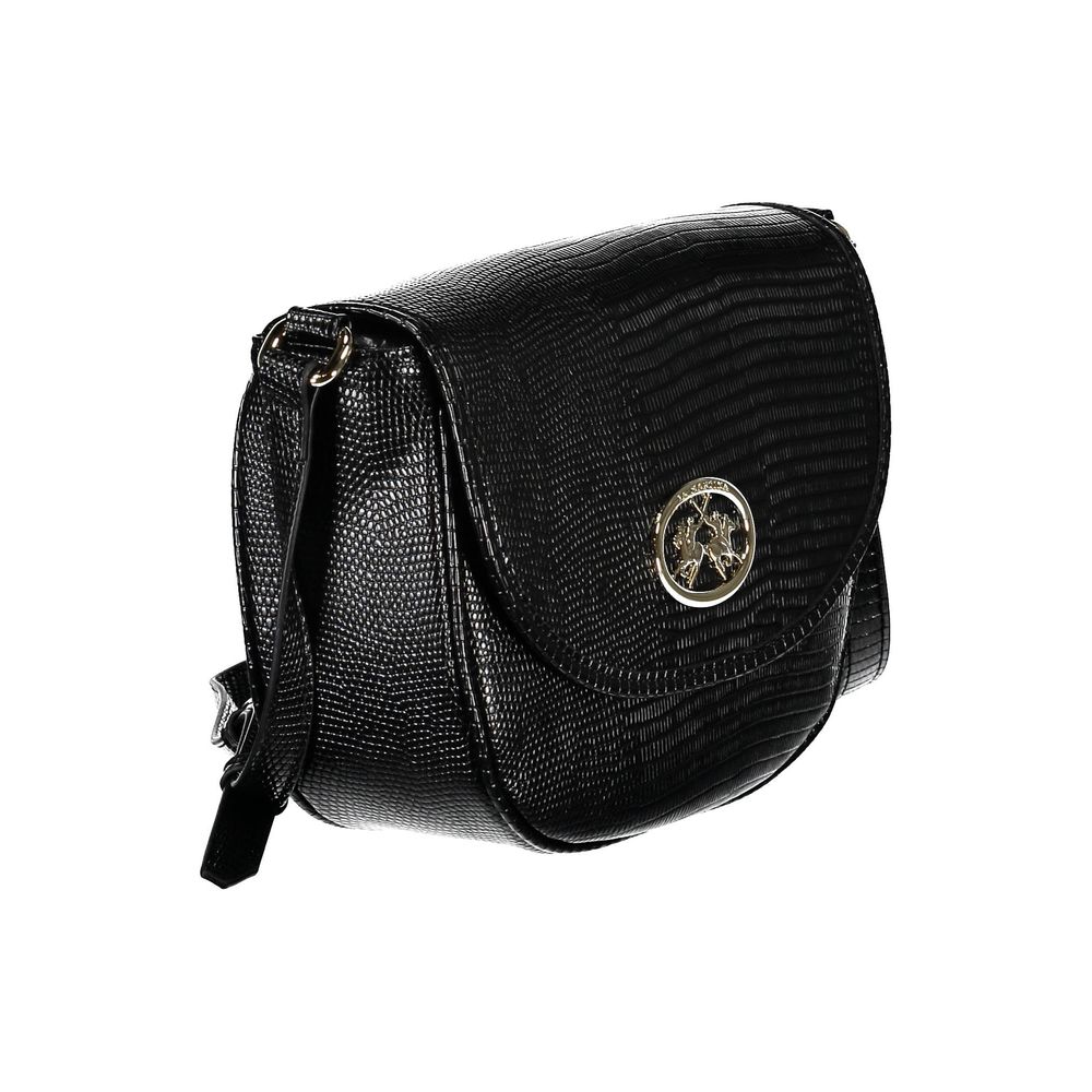 La Martina Black Leather Effect Handbag