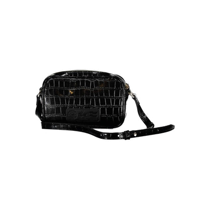 La Martina Black Faux Leather Handbag