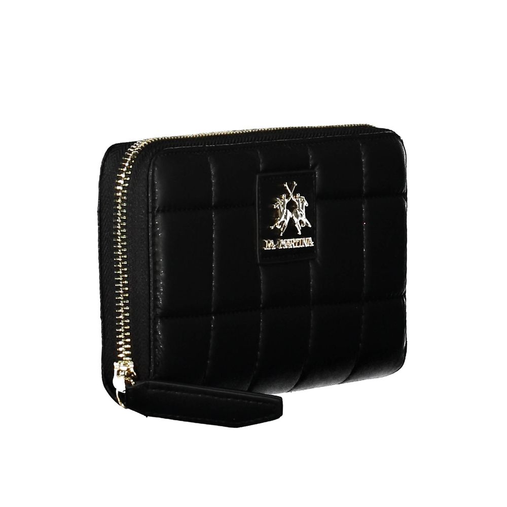La Martina Black Leather Effect Handbag