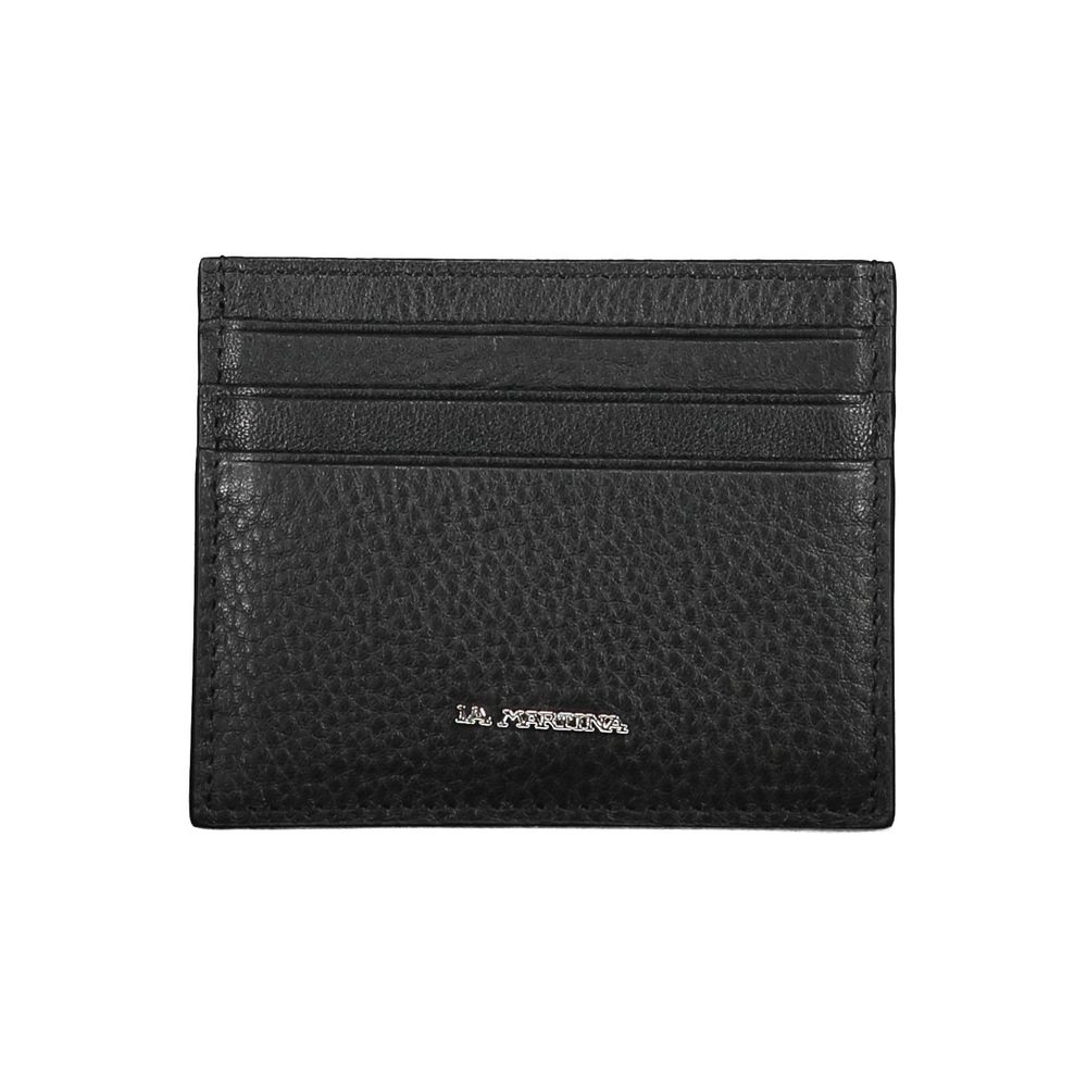 La Martina Black Leather Wallet – Elegant and Functional Card Holder