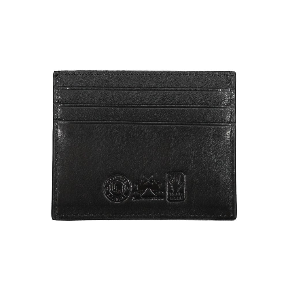 La Martina Black Leather Wallet – Elegant and Functional Card Holder
